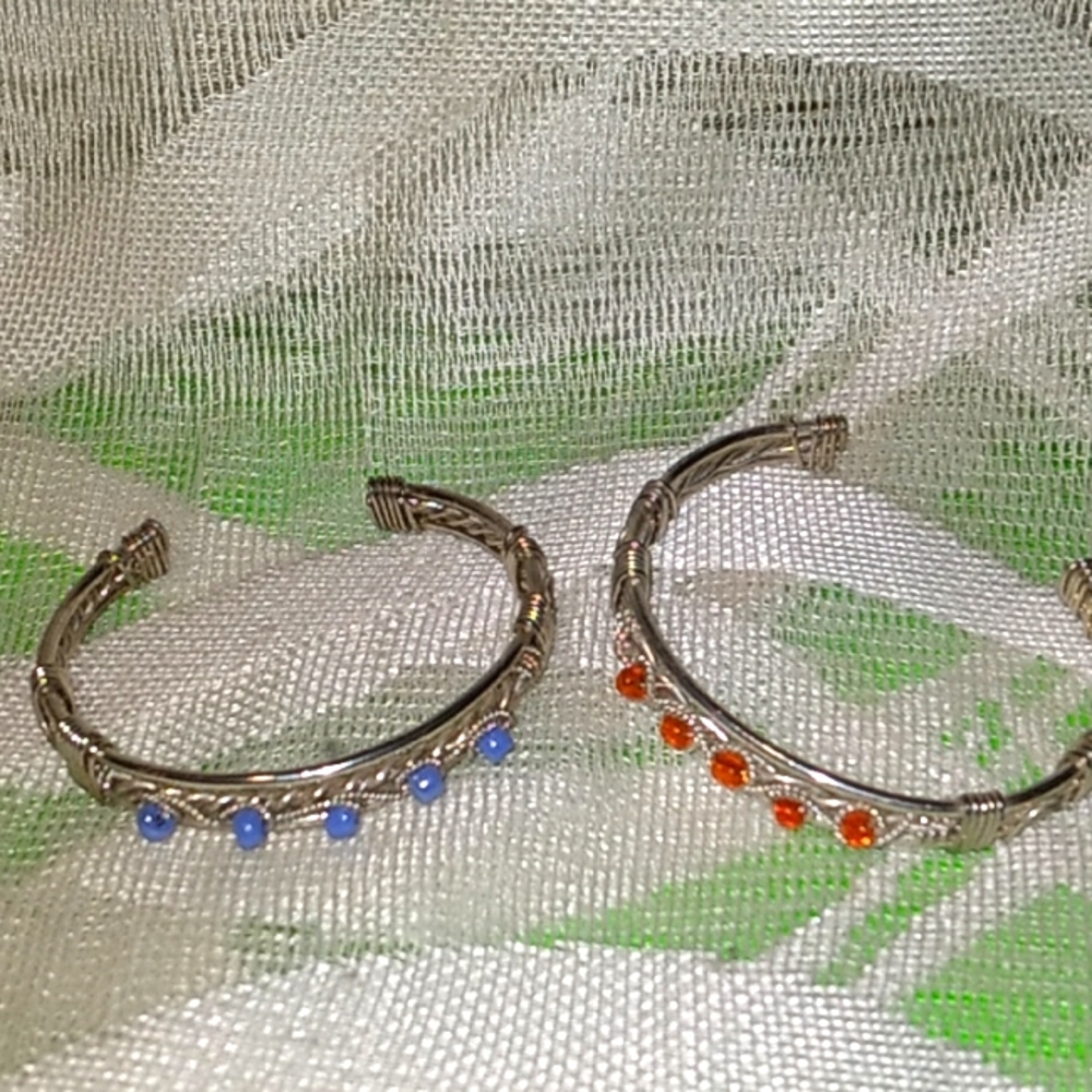 Lot of 2 Navajo Inspired Cuff Bracelets